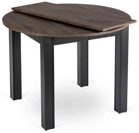 Bővíthető Étkezőasztal Kézműves Dió/Fekete Színben. HARRY 102-142 cm