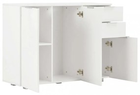 magasfényű fehér tálalószekrény 107x35x80,5 cm