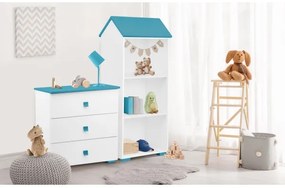 Szekrény PABIS 87x83 cm fehér/kék