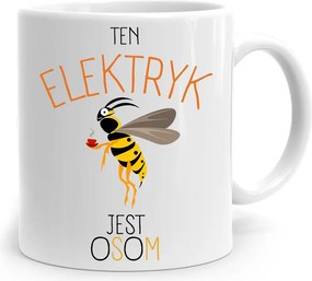 Bögre Ajándék Villanyszerelőnek Ez A Villanyszerelő Egy Darázs, fényképes nyomtatással