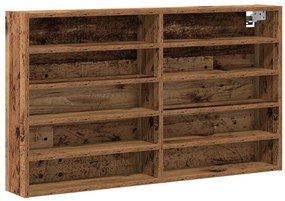Vitrine Szép Szekrény Régi Fa 100x15x58 cm Műanyag Fa