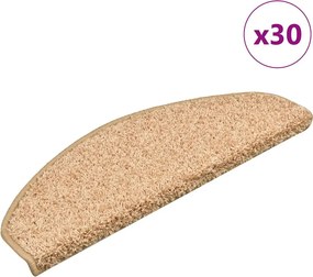 vidaXL 30 db arany színű, félkör alakú lépcsőszőnyeg 65 x 21 x 4 cm, nagy