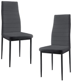 [en.casa] Étkezőszék szett párnázott műbőr szék Graz 2 darabos szett 96 x 43 cm szürke