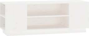 vidaXL fehér tömör fenyőfa TV-szekrény 110 x 35 x 40,5 cm