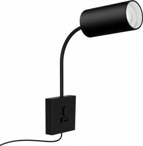 Immax 08295L - PUNTO fali lámpa USB-porttal 1xGU10/9W/230V fekete