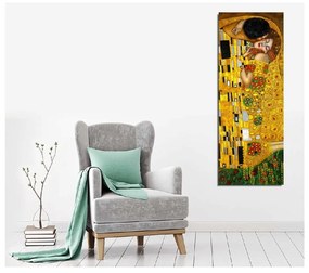 Vászon fali kép Gustav Klimt The Kiss másolat, 30 x 80 cm