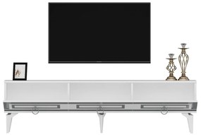 TV asztal/szekrény Pemava 2 (fehér + ezüst) . 1095408