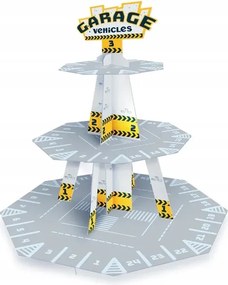 Autók tortatál/süteményes állvány 34x46cm Összeszerelhető