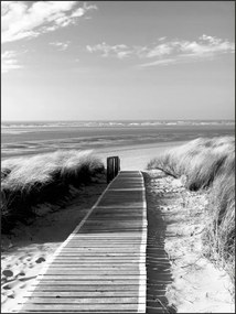 Fekete-fehér tenger Sok Mintás poszter 21x30cm hullámtörő vitorlák tó #549