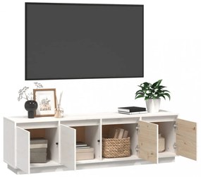 fehér tömör fenyőfa TV-szekrény 156 x 37 x 45 cm