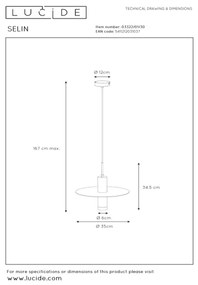Lucide 03322/01/30 - Csillár zsinóron SELIN 1xGU10/35W/230V fekete