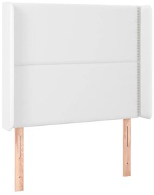 fehér műbőr LED-es fejtámla 93x16x118/128 cm