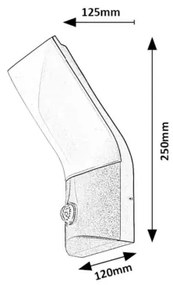 Rabalux 77172-LED TOLNA kültéri fali lámpa szenzorral LED/10W/230V IP54