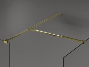 Mexen Kioto, 2 falas Walk-In zuhany paraván 145 x 110 cm, 8 mm átlátszó üveg, arany fényes profil, 800-145-202-50-00-110