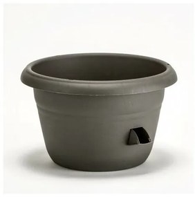 Plastia Siesta önöntöző virágtartó, antracit 25 cm, 25 cm átmérőjű
