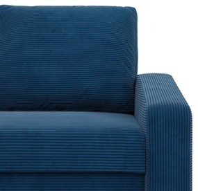 Zeus kanapéágy, kordbársony, hab töltet, döntött kartámasz, kék