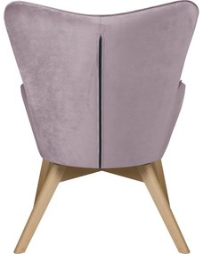 Levendula színű bársony fotel Niko – Ropez