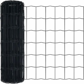 vidaXL Európai Kerítés Szürke 0,4 x 25 m PVC-bevonatú vas