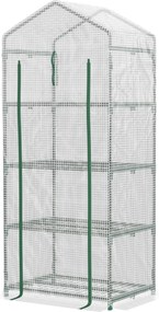 Outsunny üvegház polcokkal, télálló fóliából készült acél üvegház erkélyre, kertbe, paradicsom üvegház 70x50x160cm, zöldségek, virágok, növények üvegh