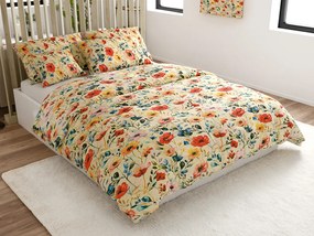 Krepp ágynemű FLOREEN krémszínű Ágyneműhuzat mérete: 70 x 90 cm | 140 x 200 cm