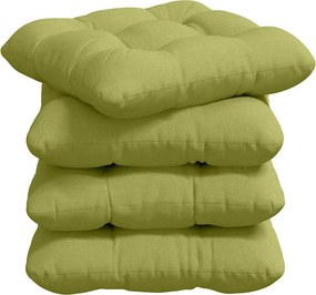 vidaXL Ülőpárnák 4 pcs Világos zöld 40 x 40 x 12 cm szövet