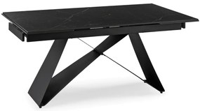Fekete Márványhatású Bővíthető Étkezőasztal. VICTOR 160-240 cm.