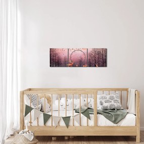 Kép - Szarvas a lenyugvó nap fényében (órával) (90x30 cm)