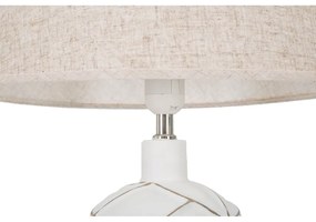 Fehér-krémszínű asztali lámpa textil búrával (magasság 60 cm) Lines – Mauro Ferretti