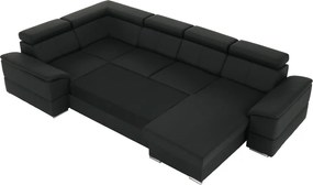 Ülőgarnitúra, sötétszürke, jobbos kivitel, SEGORIA ROH U