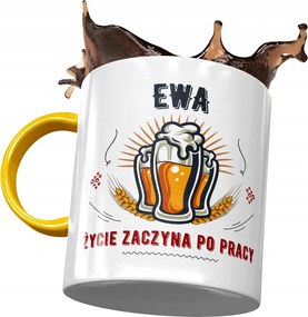 Sárga Bögre Éva Barátnő Feleség Ajándék Nyomtatott Fotóval