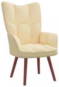 krémfehér bársony pihenőfotel