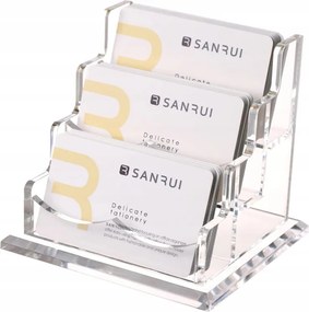 Akril Névjegykártyatartó Íróasztalra 3 Slots Névjegykártyatartó Tömör Prémium