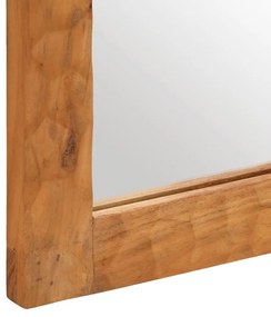 vidaXL tömör akácfa és üveg fürdőszobatükör 50 x 70 x 2,5 cm