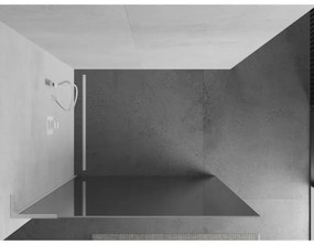 Mexen Kioto L, Walk-In zuhany paraván 100 x 200 cm, 8 mm-es üveg tükörminta, fehér profil, 800-100-103-20-50