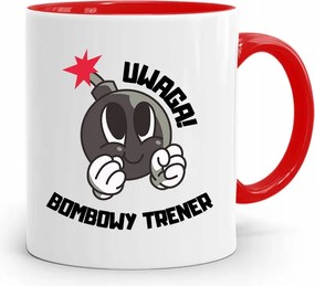 Edzőnőnek Edzőterem Bögre Piros, fényképes nyomott mintával