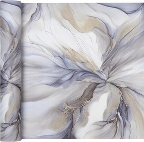 Vinyl tapéta virágokkal vagy füsttel 3D absztrakt lila bézs