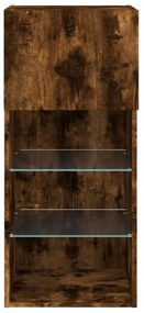 2 db füstös tölgy színű TV-szekrény LED-ekkel 40,5 x 30 x 90 cm