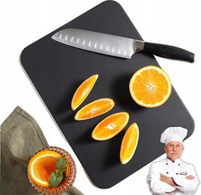 Vékony konyhai vágódeszka Tpu univerzális fekete