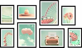 Komplett Galéria 8db-os Képek keretben Pasztell KPM220