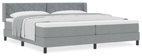 Boxspring Ágy Matrac Kíséretében, Világosszürke, 200x200 cm, Szövet