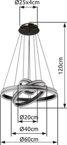 GLOBO 67314-70H GROUNI Modern Led Függesztett Lámpa IP20