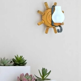 Fali lámpa TIMONA 1xE14/40W/230V bükkfa