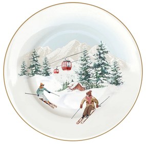 Karácsonyi Porcelán desszertes tányér Chalet