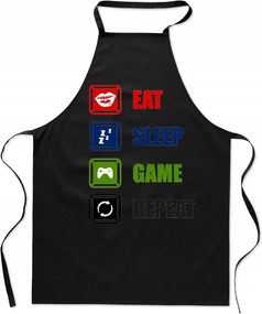 Konyhai kötény Eat Sleep Game Repeat