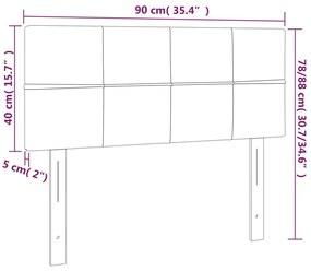 rózsaszín bársony LED-es fejtámla 90x5x78/88 cm
