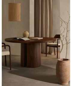 Kerek étkezőasztal diófa dekoros asztallappal ø 150 cm Nealy – Kave Home