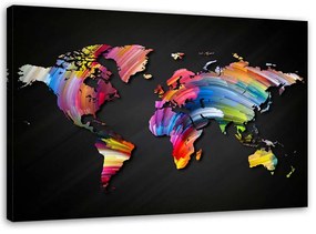 Gario Vászonkép A világ térképe különbözo színekkel Méret: 60 x 40 cm