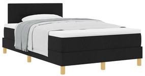 Box Spring Ágy Matraccal Fekete 120x200 cm Textil