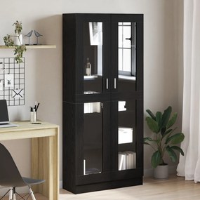 Könyvespolcok 2 db Fekete tölgybĆl 82,5x30,5x185 cm MƱszaki fa