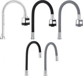 Erga Botar, mosogató csaptelep rugalmas kifolyóval, fekete-króm, ERG-YKA-BZ.BOTAR-BLK